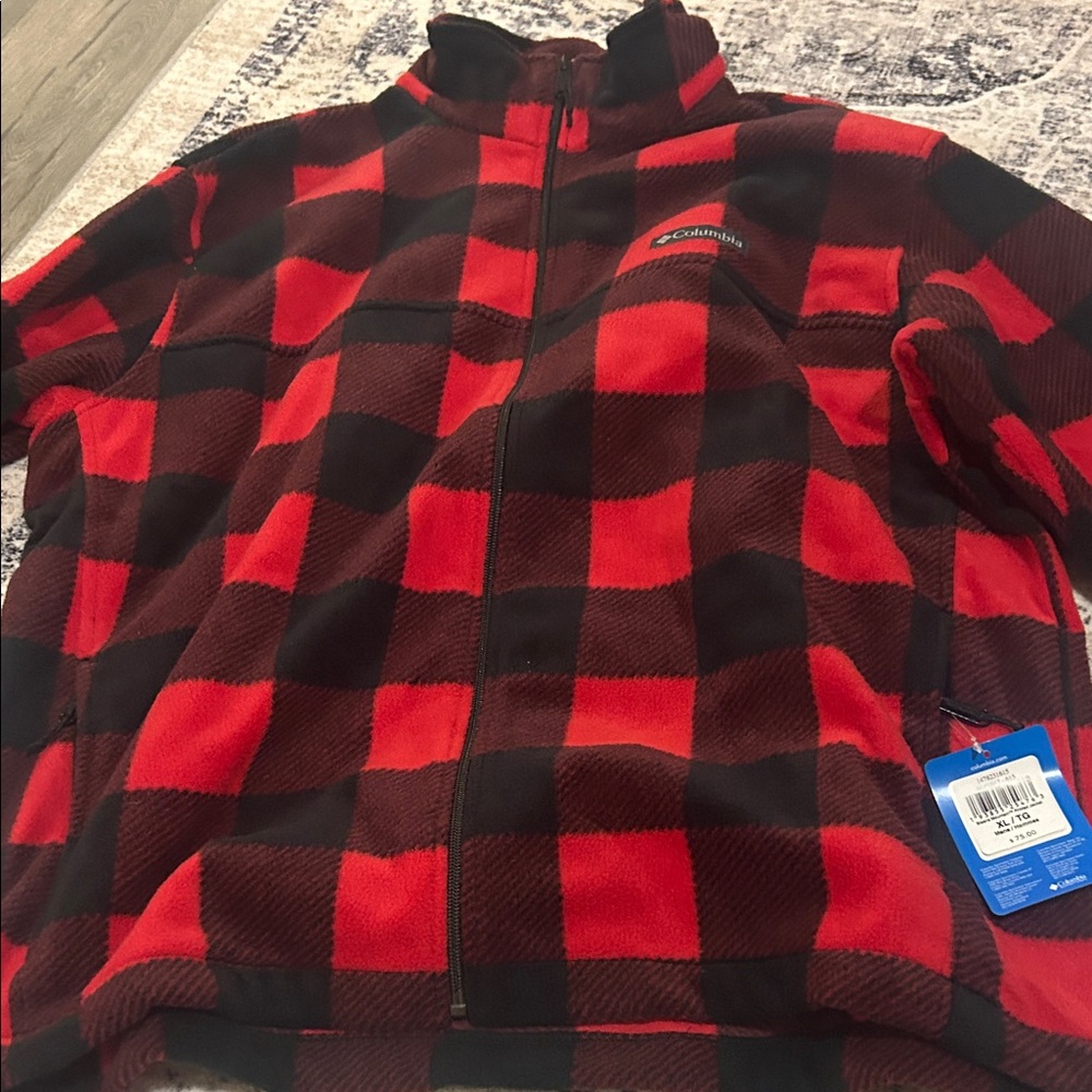 Columbia Red and Black Plaid Jacket